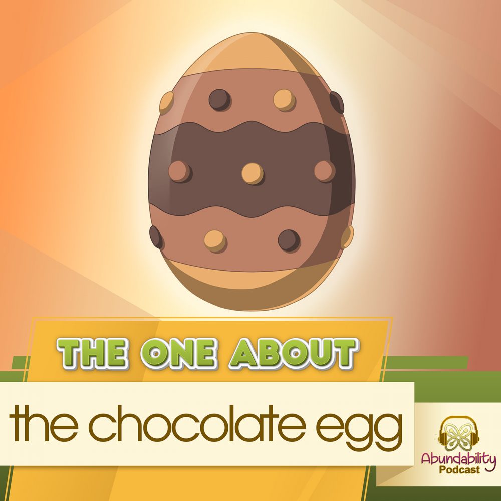 image of a chocolate egg with the text "The One About the chocolate egg" written below